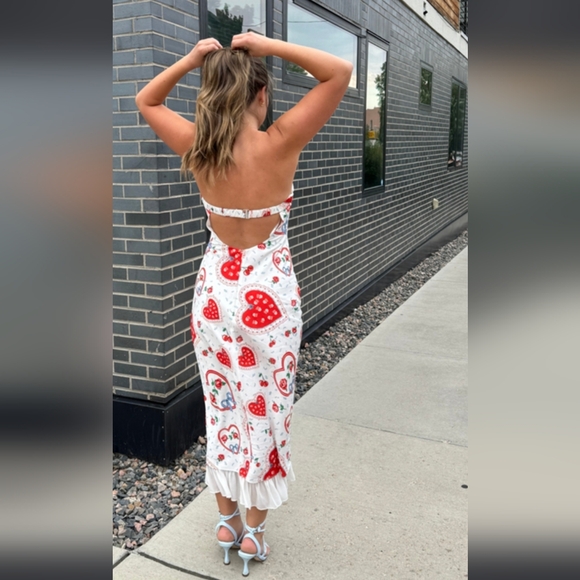 🍋**1 XS Left!!**For Love and Lemons Daisy Mae Strapless Midi Dress - Picture 3 of 16